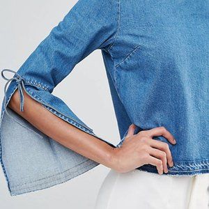 Asos split sleeve denim top
